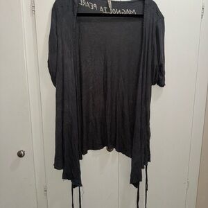 Gray Open-Front Cardigan magnolia pearl